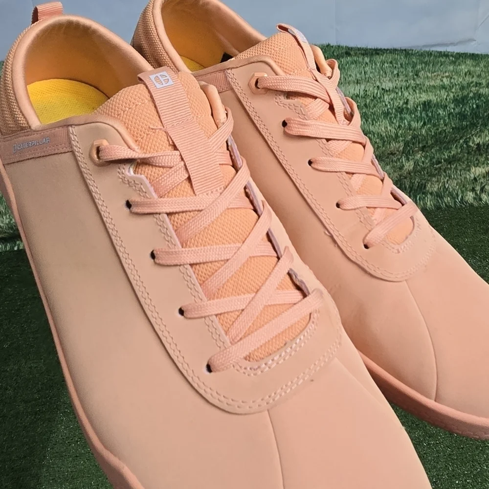 Caterpillar |  Mens Hex NuBuck laced steetwear trainers \ coral \ size 12